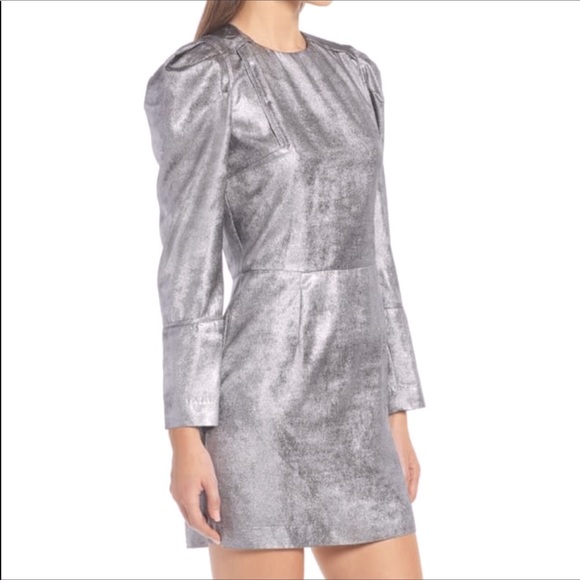 Something Navy long sleeve foil dress - Picture 2 of 8